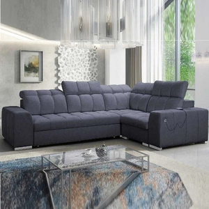 Narożnik z funkcją spania Luigi II grafitowy prawostronny komfort podczas codziennego wypoczynku narożnik z pojemnikiem na pościel