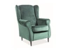 Fotel uszak Baron zielony stylowy i komfortowy tkanina odporna na zaciągnięcia i zadrapania