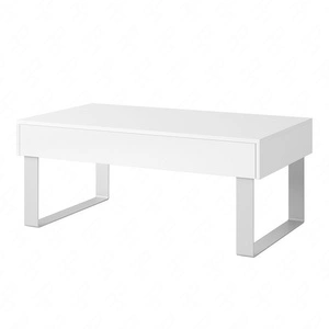 Stolik kawowy Apulia 100 cm biały z szufladą wyjątkowy design prosta konstrukcja blat odporny na rozlane ciecze