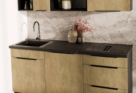 Szafka kuchenna narożna Crotone 90x90 DN 2F BB metalowy uchwyt krawędziowy szafka odporna na działanie wilgoci i uszkodzenia