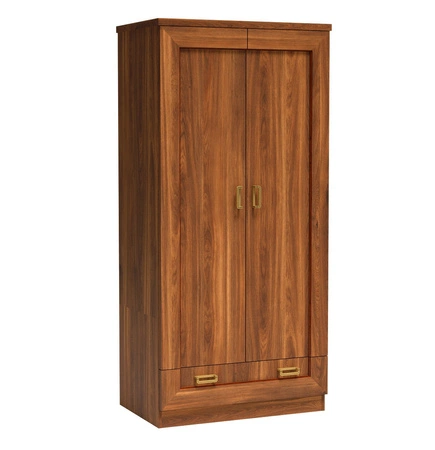 Szafa Tade 90 cm dąb stuletni elegancka stylistyka szafy z szufladą wzbogacona o metalowe złote uchwyty idealna szafa do sypialni