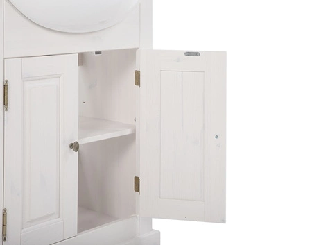 Szafka pod umywalkę Romantic 65 cm biała wyjątkowo elegancka szafka w stylu klasycznym wykonana z drewna metalowe uchwyty
