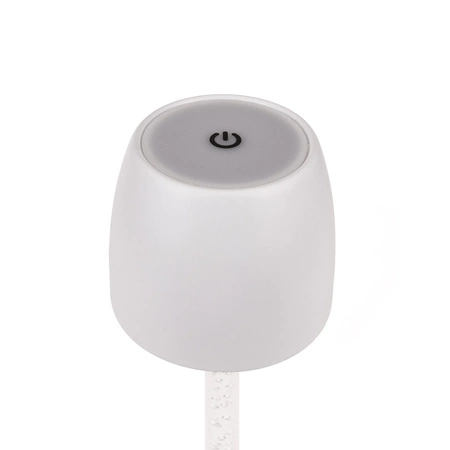 Lampka nocna Lava biała 3W 3000K stylowa lampa stołowa o wielu zastosowaniach częściowo transparentna konstrukcja