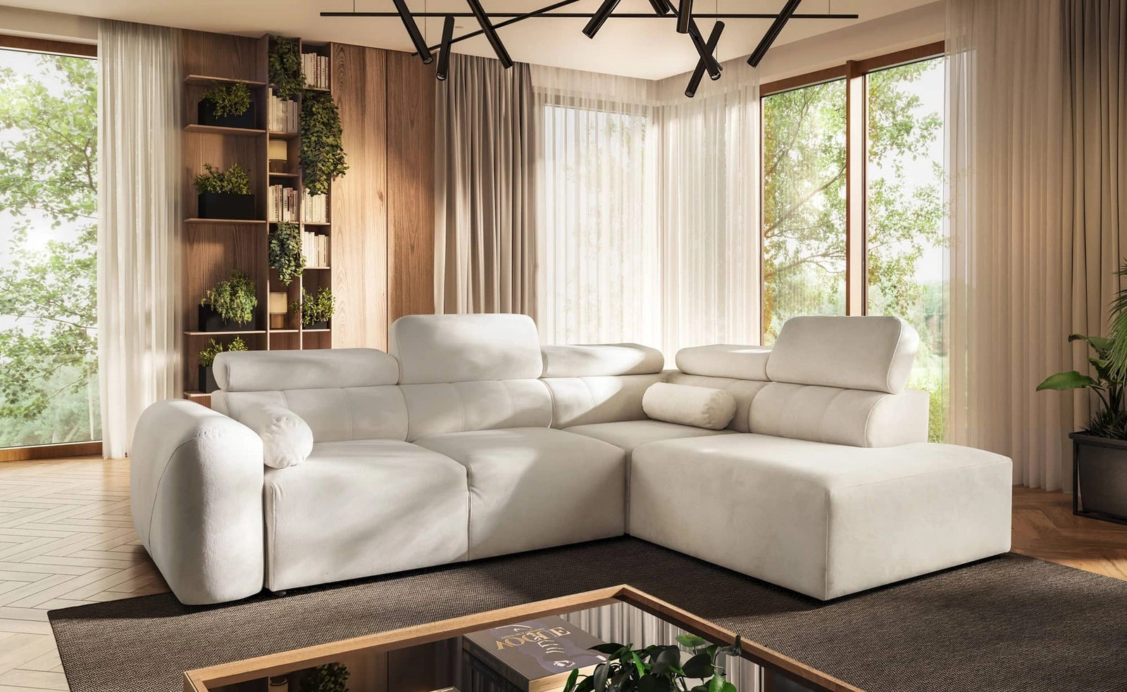 Narożnik z funkcją spania Cantare VII Narożniki do salonu Nowoczesne narożniki rozkładane do pokoju dziennego