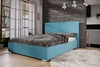 Łóżko tapicerowane Burgos 160x200 błękitne z zagłówkiem w nowoczesnym stylu idealne do sypialni