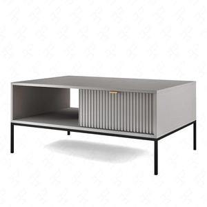 Stolik kawowy Lovro szary z szufladami nowoczesny design blat odporny na rozlane ciecze