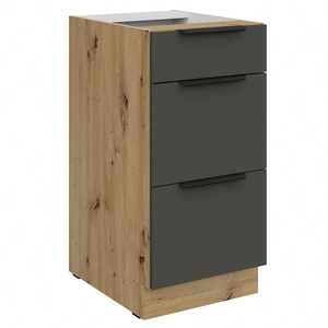 Szafka kuchenna stojąca z szufladami Aversa Ar 40 D 3S BB odporna na uszkodzenia wykończenie frontów w technologii anti fingerprint