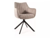 Krzesło tapicerowane Azalia Brego 44x42 cm jasny beż nowoczesne krzesło obrotowe z metalowymi nogami stylowe krzesło kubełkowe