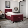 Łóżko kontynentalne Melba 100x200 bordowe w nowoczesnym skandynawskim stylu z tapicerowanym zagłówkiem łóżko z pojemnikiem