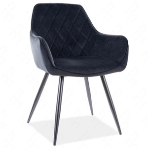 Krzesło tapicerowane Line czarne nowoczesne oraz funkcjonalne krzesło kubełkowe z metalowymi nogami