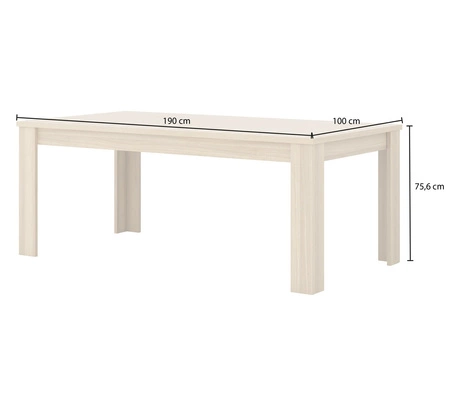 Stół Cuba 100x190 cm dąb samdal stylowy design stabilna konstrukcja świetna propozycja do salonu jadalni i pokoju dziennego