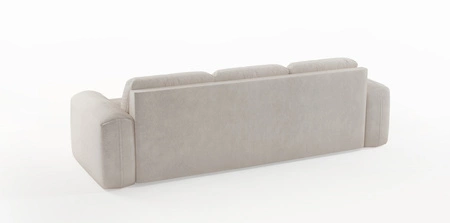 Sofa z funkcją spania Arbon beżowa komfortowa i stylowa sofa do salonu miękka pluszowa tkanina nadaje unikalnego charakteru