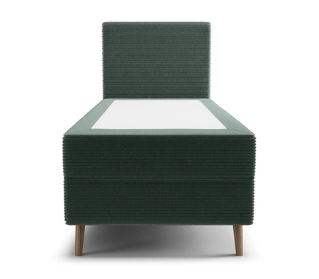Łóżko kontynentalne Totti 80x200 zielone stylowe łóżko z pojemnikiem na pościel trójwymiarowa tkanina o wyrazistych prążkach