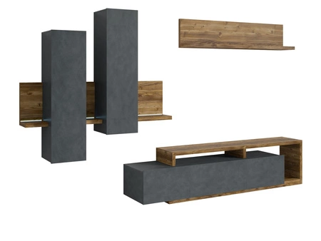 Meblościanka Bota appenzeller / matera innowacyjny design asymetryczne bryły meblościanki stanowią połączenie funkcjonalności z nowoczesnością