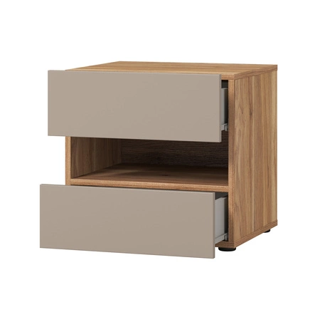 Szafka nocna Impressio dąb mauvella / ciemny beżowy szafka z szufladami do sypialni pokoju nastolatka w nowoczesnym stylu pojemne szuflady