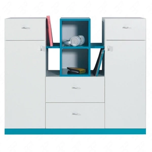 Komoda z szufladami Mobi 120 cm biały / turkus idealna propozycja do pokoju młodzieżowego lub do pokoju młodzieżowego