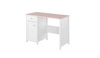 Biurko Luna 110 cm biały / różowy modne biurko z szufladą do pokoju dziecięcego praktyczny i ergonomiczny mebel z obszernym blatem