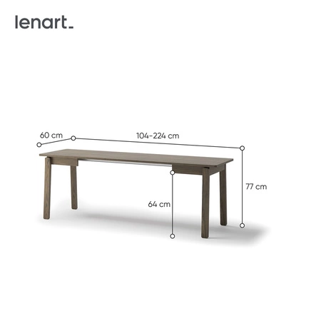Stół rozkładany Plot 60x104-224 cm dąb ciemny praktyczny stół do jadalni idealny do mniejszych pomieszczeń uniwersalny styl
