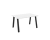 Stół Malden 138x90 cm biały / czarny prosta forma mebla wzbogacona o stylowe czarne nogi w stylu loftowym blat odporny na rozlanie cieczy