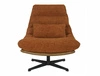 Fotel Felicia cynamonowy / brązowa ekoskóra funkcjonalny oraz nowoczesny fotel obrotowy z metalowymi nogami ozdobna poduszka