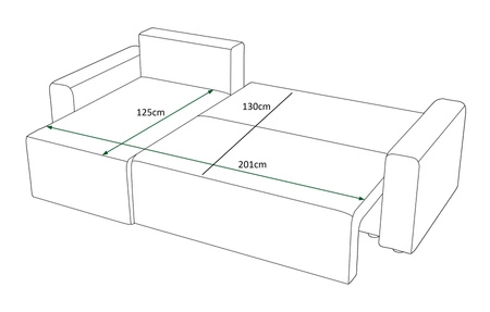 Narożnik z funkcją spania Brandon Bis czarny lewostronny miękka tkanina o charakterystycznej pętelkowej powierzchni pojemnik na pościel