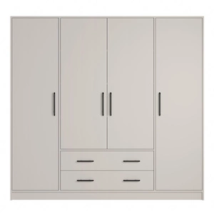 Szafa Caspe 200 cm beżowa nowoczesny design wykończenie ABS oraz aluminiowe uchwyty