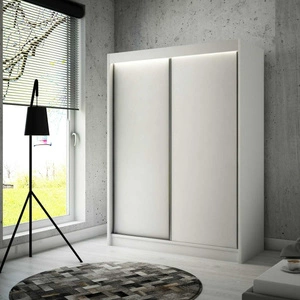 Szafa przesuwna Kristo 150 cm biała ergonomiczna oraz bardzo funkcjonalna szafa w nowoczesnej formie o geometrycznych kształtach