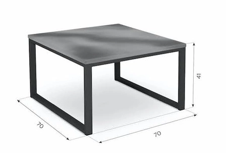 Stolik ogrodowy Monako 70x70 cm antracyt / szary designerski stolik do ogrodu solidny blat pomatowany farbą imitującą beton