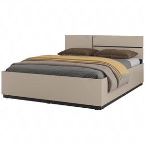 Łóżko Cross 160x200 cm ciemny beżowy idealne łóżko z pojemnikiem do stylowej sypialni z wysokim zagłówkiem
