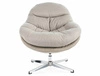 Fotel Peggie szary / beż funkcjonalny oraz nowoczesny fotel obrotowy z metalowymi nogami komfortowy podczas wypoczynku