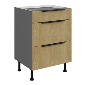 Szafka kuchenna stojąca z szufladami Corsico 60 D 3S BB metalowe uchwyty krawędziowe szafka odporna na działanie wilgoci i uszkodzenia