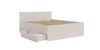 Łóżko Maxione 160x200 cm beżowe pojemnik na pościel w postaci wysuwanej szuflady idealne łóżko do sypialni wysoki komfortowy zagłówek