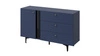 Komoda z szufladami Colours 138 cm granatowa elegancka komoda wsparta na metalowej podstawie oryginalna oraz modna kolorystyka