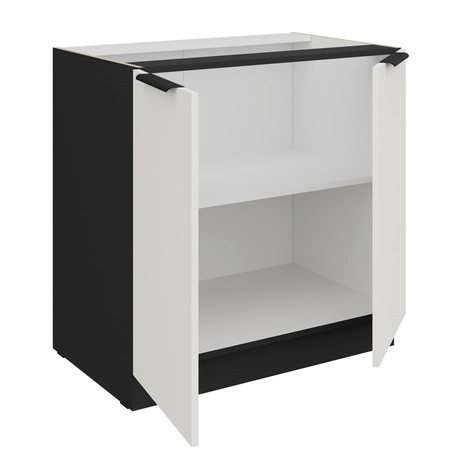 Szafka kuchenna stojąca z półką Corato Bl 80 D 2F BB szafka odporna na uszkodzenia wykończenie frontów w technologii anti fingerprint