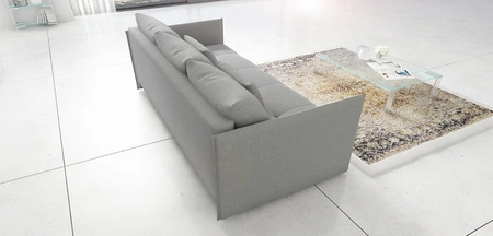 Kanapa rozkładana Selva jasny szary funkcjonalna sofa do salonu z pojemnikiem na pościel wykonana z wytrzymałej plecionej tkaniny