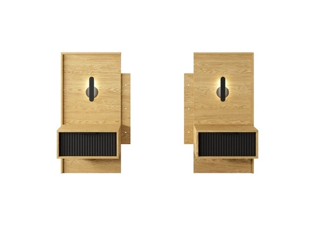 Zestaw mebli do sypialni Baltic dąb baltic / czarny stylowy design komplet mebli do sypialni dekoracyjne ryflowania metalowe uchwyty