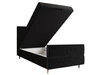 Łóżko kontynentalne Benet 90x200 czarne w nowoczesnym skandynawskim stylu z tapicerowanym zagłówkiem oraz zanóżkiem łóżko z pojemnikiem