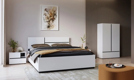 Łóżko Cross 160x200 cm białe idealne łóżko do stylowej sypialni z wysokim zagłówkiem