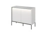 Komoda Trend 98 cm biała funkcjonalna komoda do salonu o oryginalnym designie ryflowane fronty z subtelnym oświetleniem