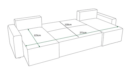 Narożnik z funkcją spania Brandon U Bis turkusowy pojemnik na pościel podłokietniki tkanina o charakterystycznej pętelkowej powierzchni