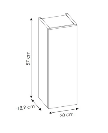 Szafka łazienkowa wisząca Nova 20 cm dąb coast evoke wąska szafka odporna na działanie wilgoci doskonale dopełni każdą aranżację