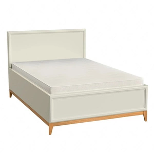 Łóżko Windsor 140x200 cm z pojemnikiem na pościel beżowy / dąb eleganckie i komfortowe łóżko do sypialni drewniana stabilna podstawa