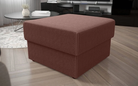 Puf Fogu indyjski róż stylowy design pufa idealna do uzupełnienia aranżacji miękka sztruksowa tkanina o wyrazistych prążkach