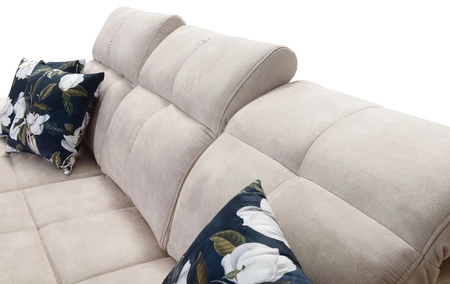 Narożnik z funkcją spania Buffalo XI szary popiel prawostronny narożnik rozkładany z trzema pojemnikami na pościel welurowa tkanina