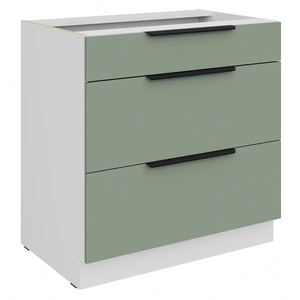 Szafka kuchenna stojąca z szufladami Treviso Wh 80 D 3S BB odporna na uszkodzenia wykończenie frontów w technologii anti fingerprint