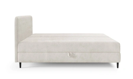 Łóżko kontynentalne Aberg 200x200 ceglaste nowoczesny minimalizm gładki zagłówek o zaokrąglonych rogach propozycja do dużej sypialni