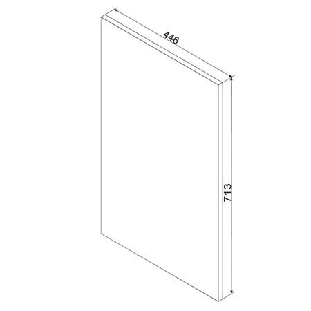 Front do zmywarki Clara FZ 45 P.U 446x713 odporny na parę wodną wysoką temperaturę i rozlaną ciecz metalowy uchwyt
