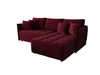 Narożnik z funkcją spania Oroso bordowy prawostronny miękka tkanina typu velvet z powłoką hydrofobową pojemnik na pościel