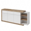 Komoda z szufladami Sintra 200 cm dąb samdal / biały połysk funkcjonalna idealna do wnętrz w stylu nowoczesnym i skandynawskim