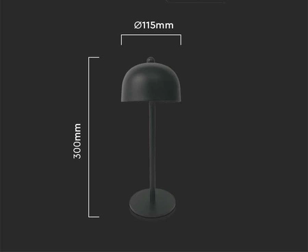 Lampka nocna Timeo czarna 3W 3000K-6000K prosta konstrukcja lamki idealna do minimalistycznych wnętrz funkcja ściemniania światła